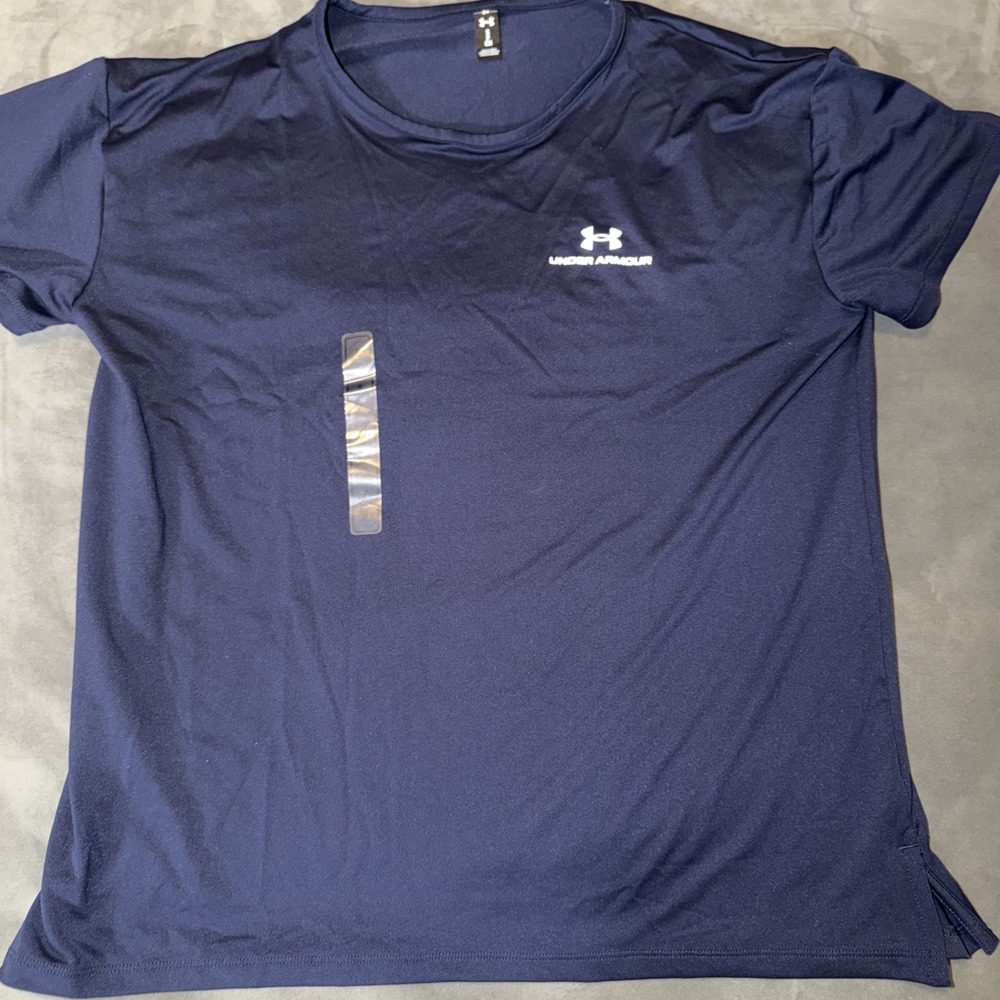 Women's Under Armour Short Sleeve T Shirt Navy Blue Size Small